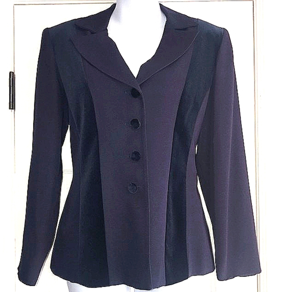 Hugo Buscati VELVET Trim Navy Blazer 10P